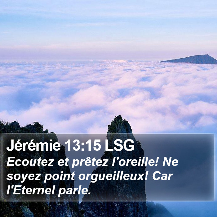 Jérémie 13:15 LSG Bible Study