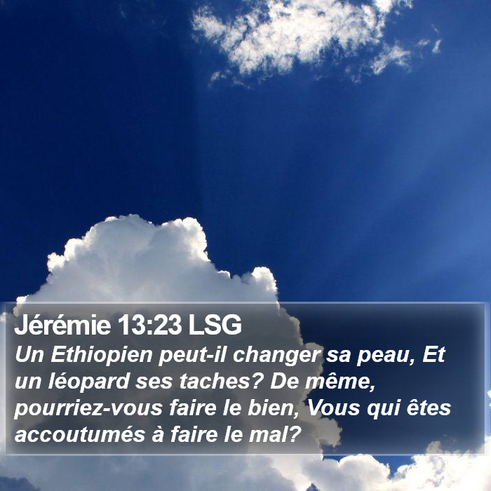 Jérémie 13:23 LSG Bible Study