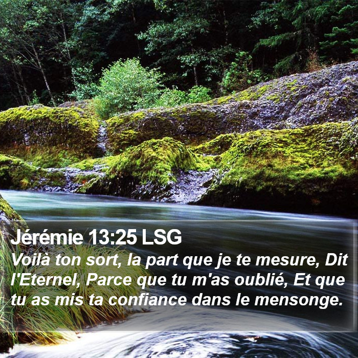 Jérémie 13:25 LSG Bible Study