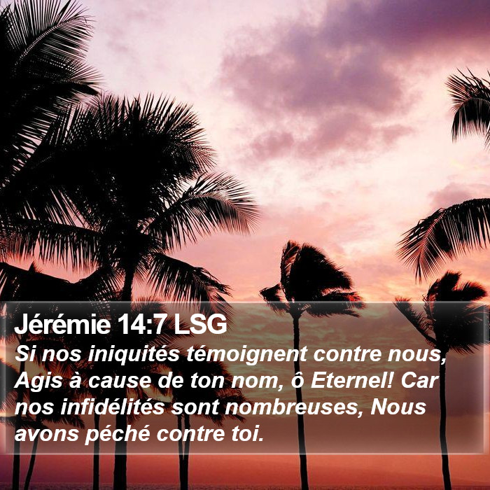 Jérémie 14:7 LSG Bible Study