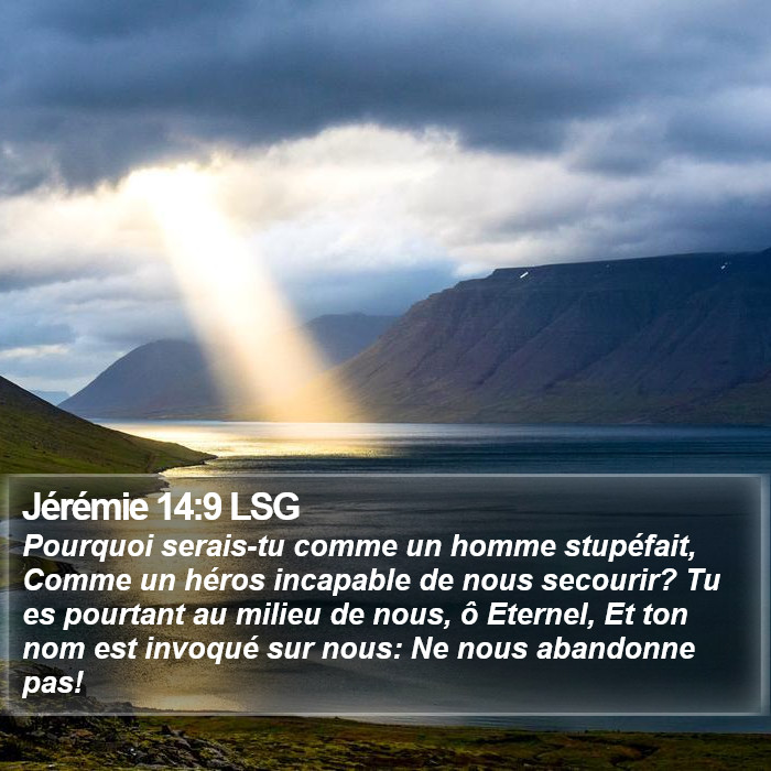 Jérémie 14:9 LSG Bible Study