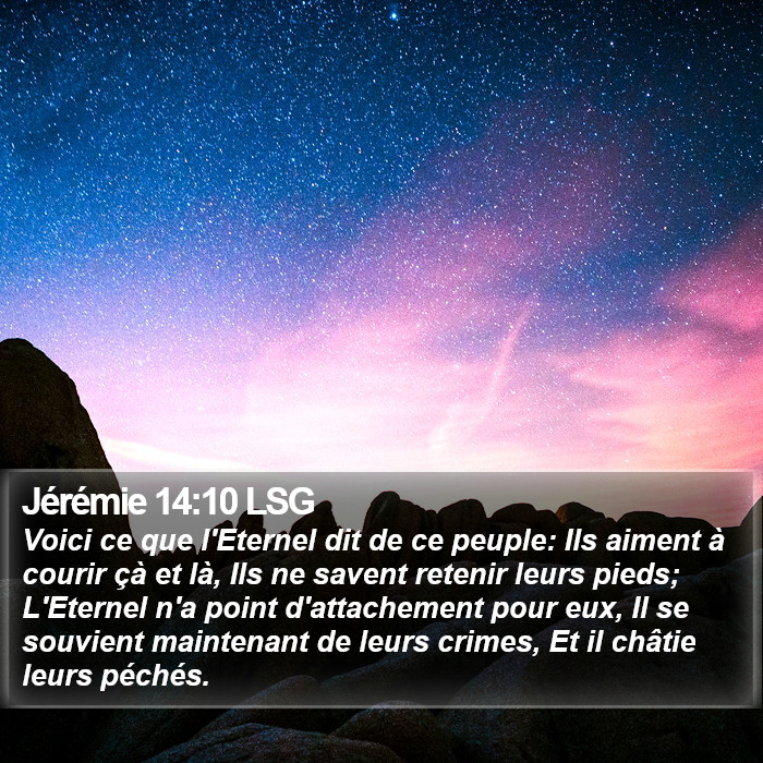 Jérémie 14:10 LSG Bible Study