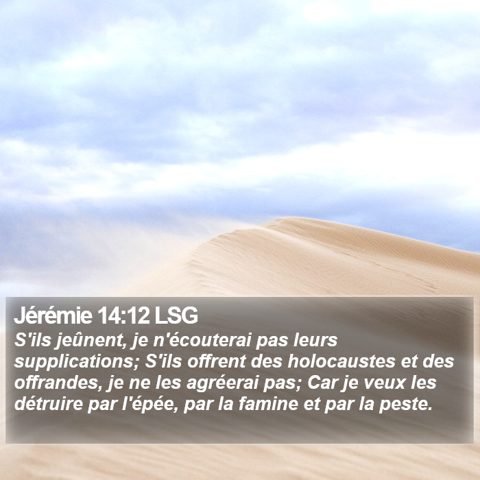 Jérémie 14:12 LSG Bible Study