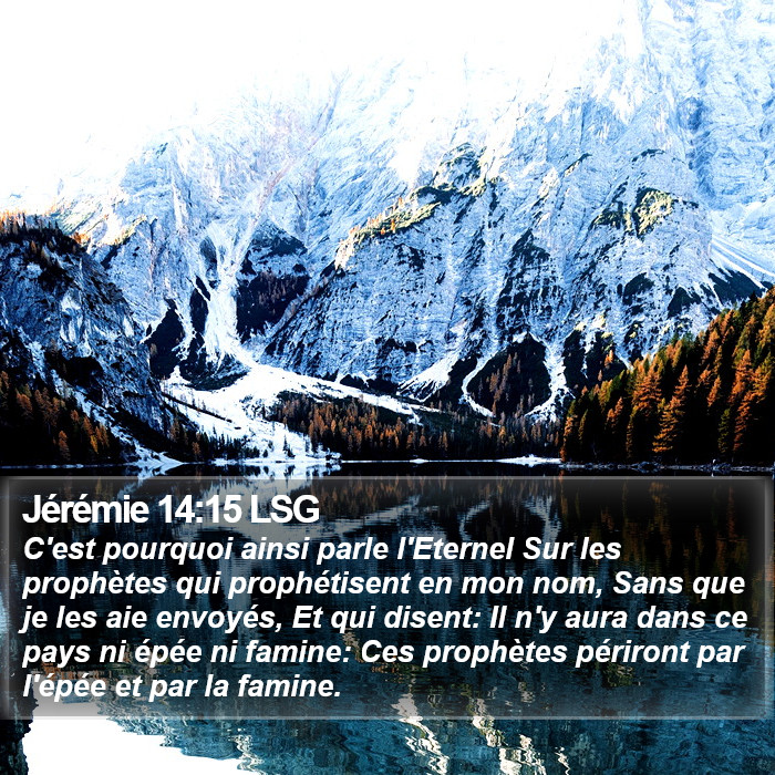 Jérémie 14:15 LSG Bible Study