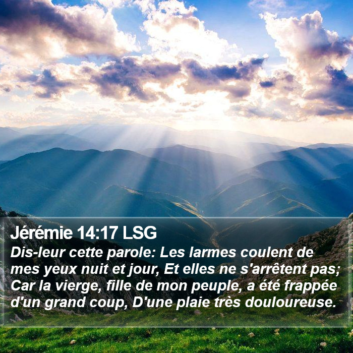 Jérémie 14:17 LSG Bible Study