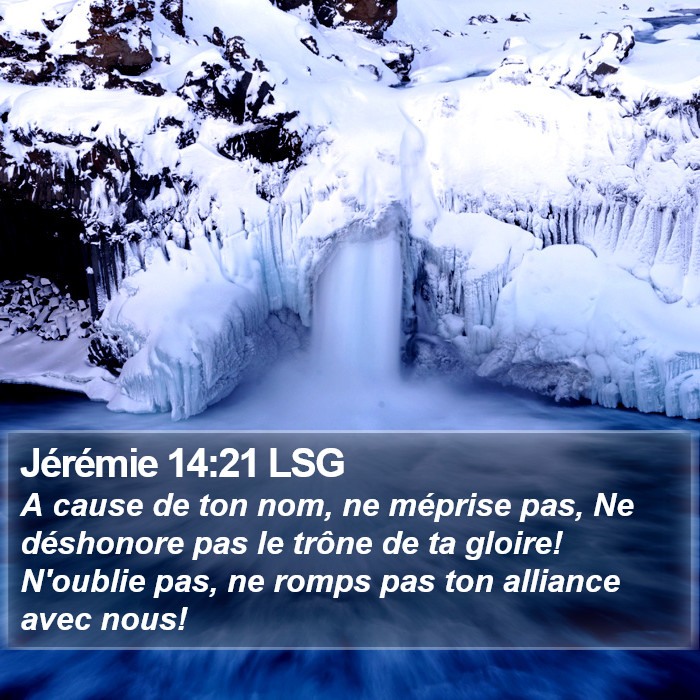 Jérémie 14:21 LSG Bible Study