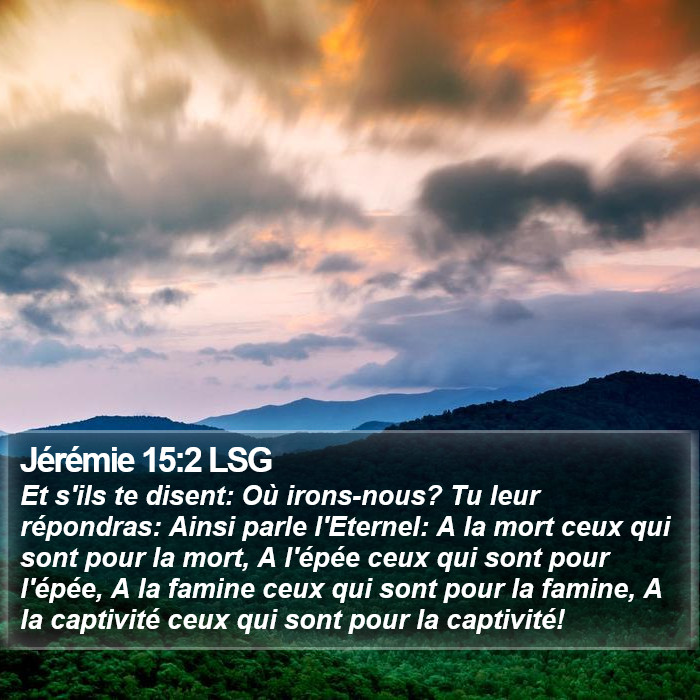 Jérémie 15:2 LSG Bible Study