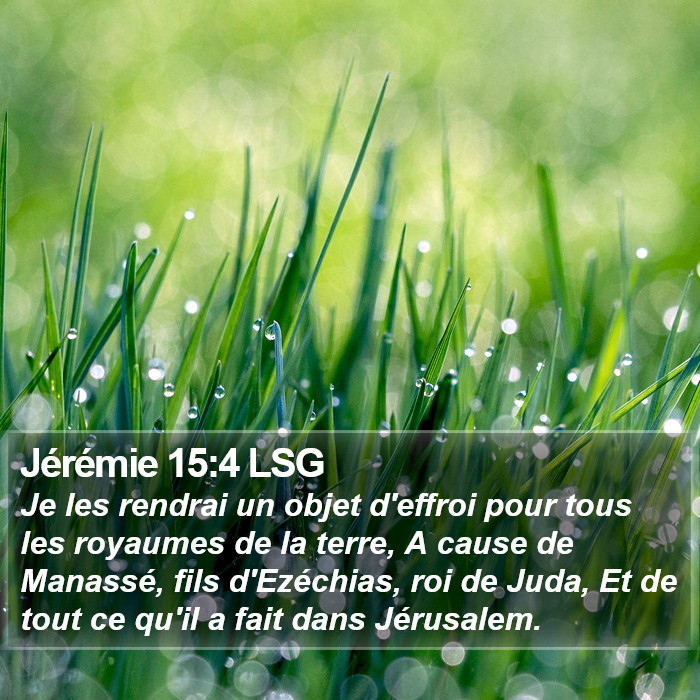 Jérémie 15:4 LSG Bible Study