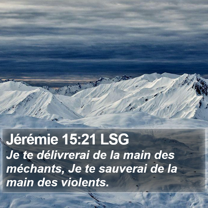 Jérémie 15:21 LSG Bible Study