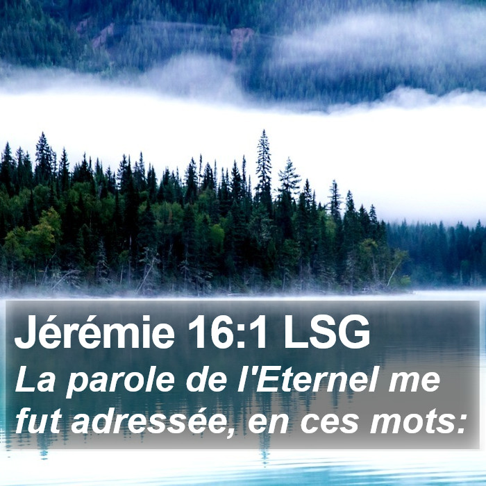 Jérémie 16:1 LSG Bible Study