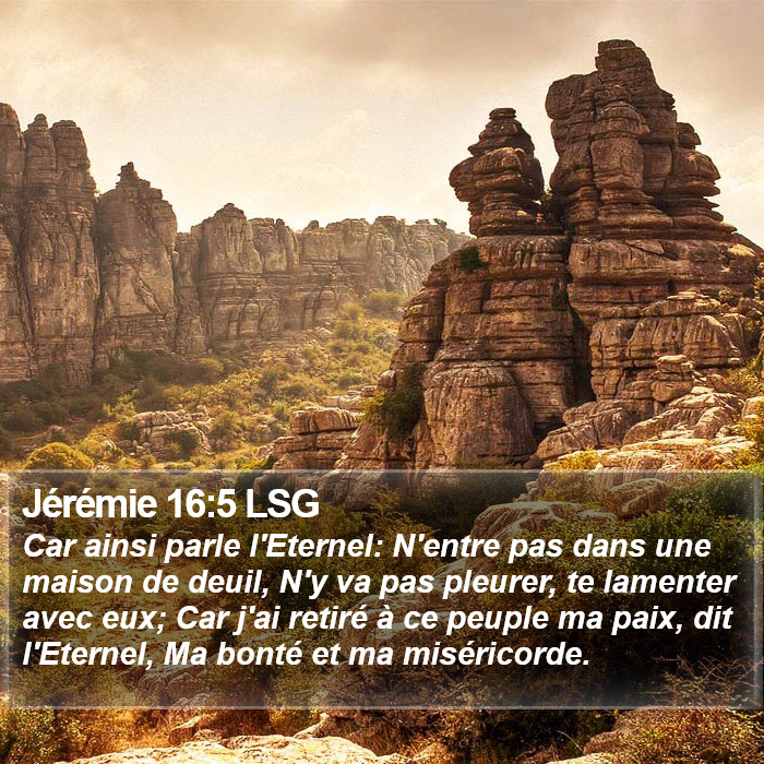 Jérémie 16:5 LSG Bible Study