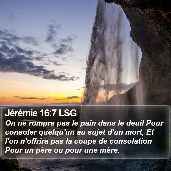 Jérémie 16:7 LSG Bible Study