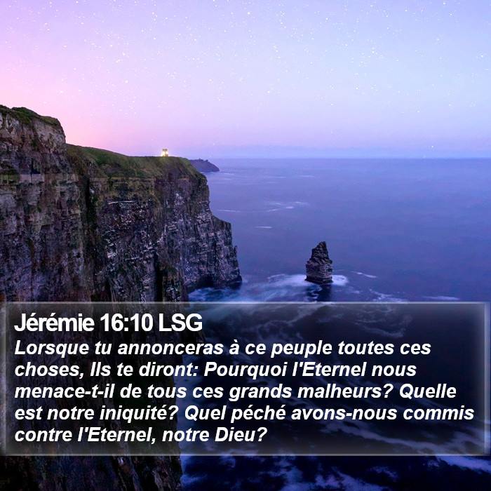 Jérémie 16:10 LSG Bible Study