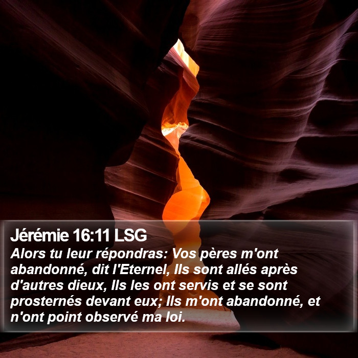 Jérémie 16:11 LSG Bible Study