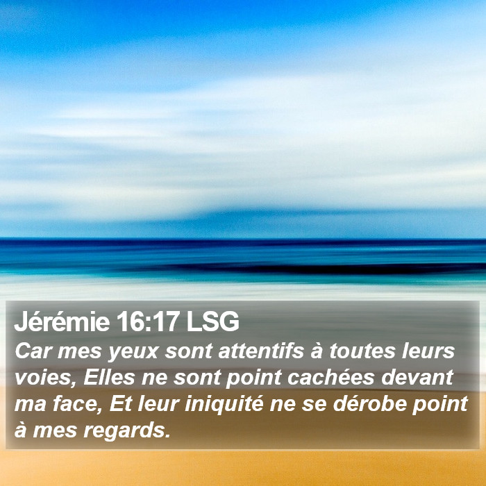 Jérémie 16:17 LSG Bible Study