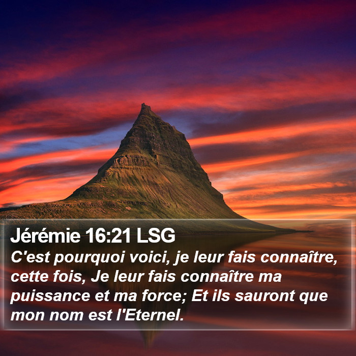 Jérémie 16:21 LSG Bible Study