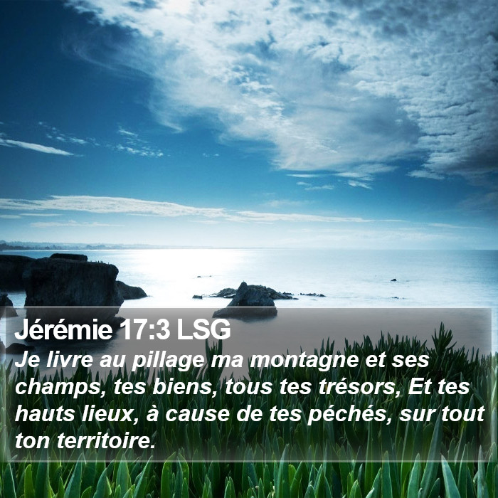 Jérémie 17:3 LSG Bible Study