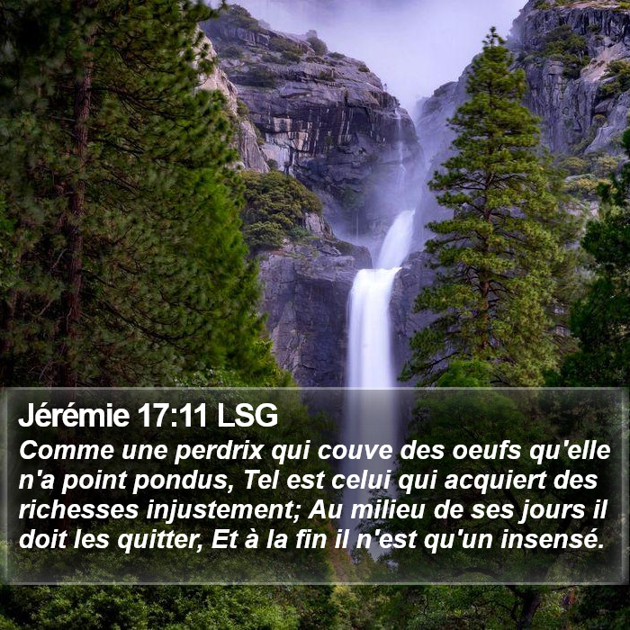 Jérémie 17:11 LSG Bible Study
