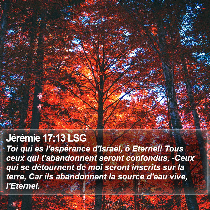 Jérémie 17:13 LSG Bible Study