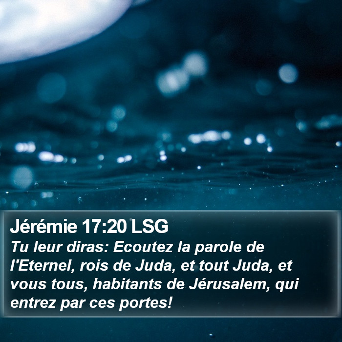 Jérémie 17:20 LSG Bible Study