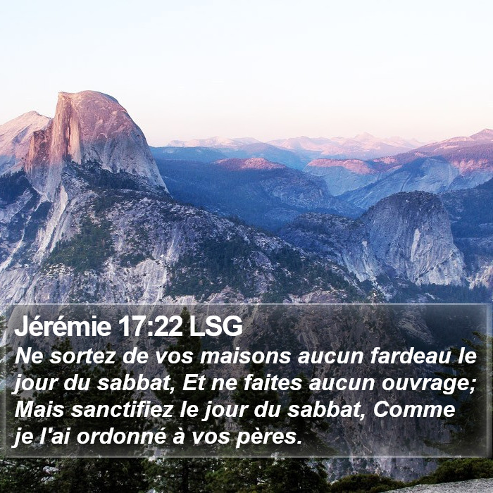 Jérémie 17:22 LSG Bible Study
