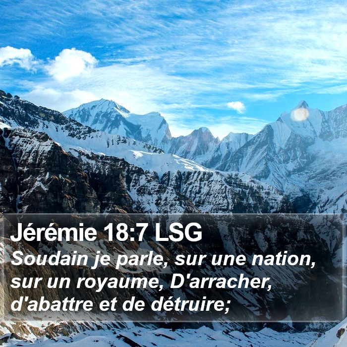 Jérémie 18:7 LSG Bible Study