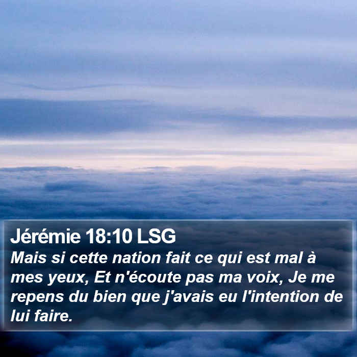 Jérémie 18:10 LSG Bible Study