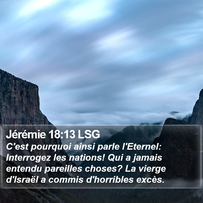 Jérémie 18:13 LSG Bible Study