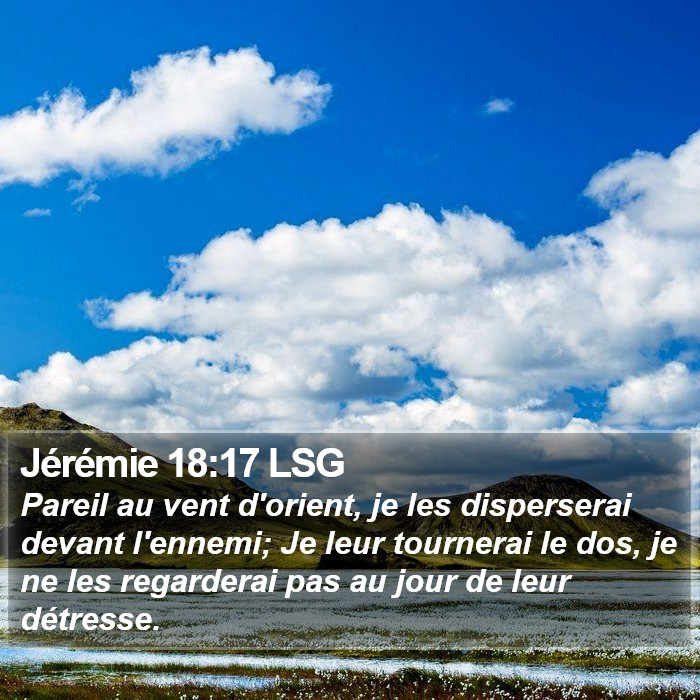 Jérémie 18:17 LSG Bible Study