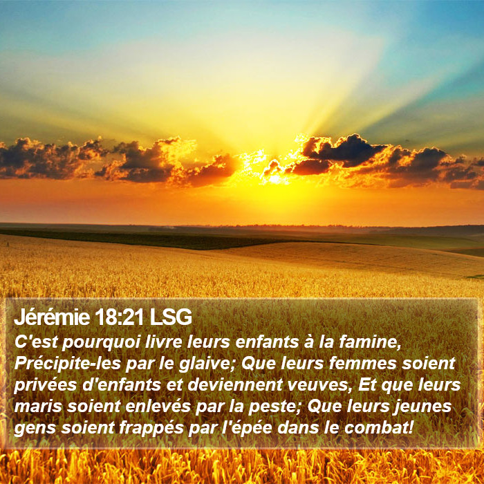 Jérémie 18:21 LSG Bible Study