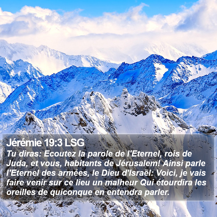 Jérémie 19:3 LSG Bible Study