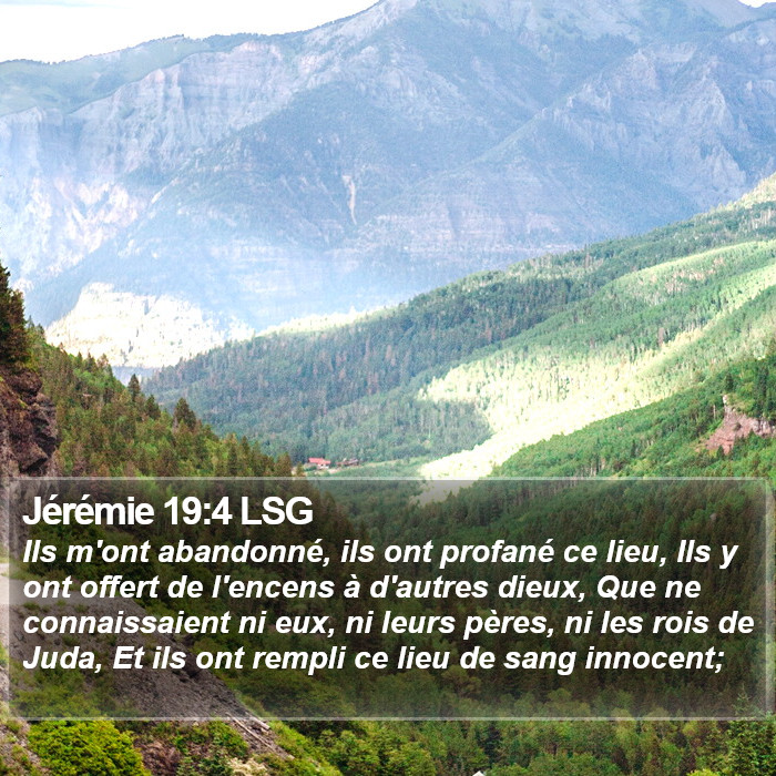 Jérémie 19:4 LSG Bible Study