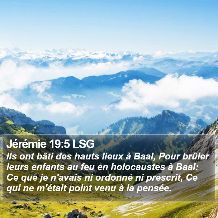 Jérémie 19:5 LSG Bible Study