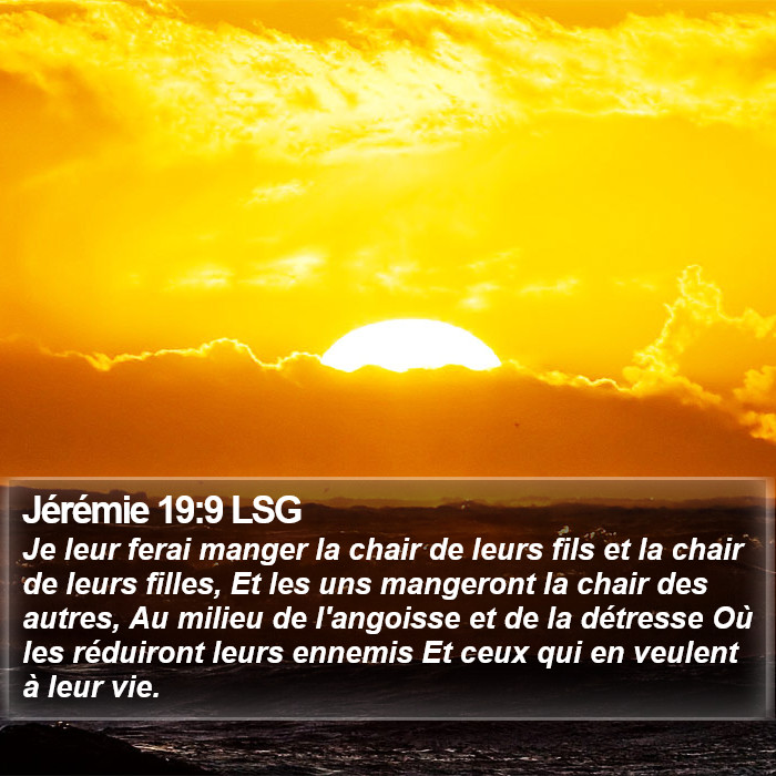 Jérémie 19:9 LSG Bible Study