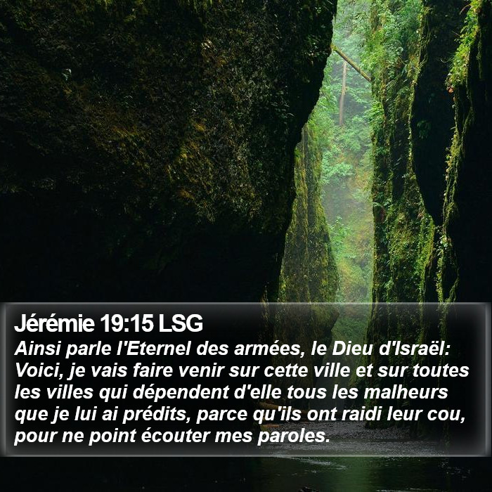 Jérémie 19:15 LSG Bible Study