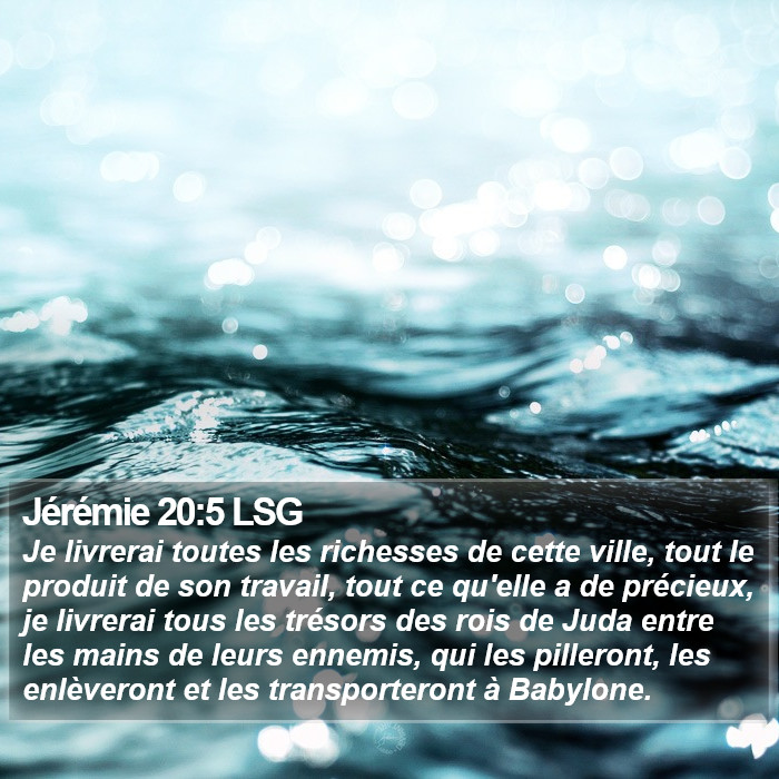 Jérémie 20:5 LSG Bible Study