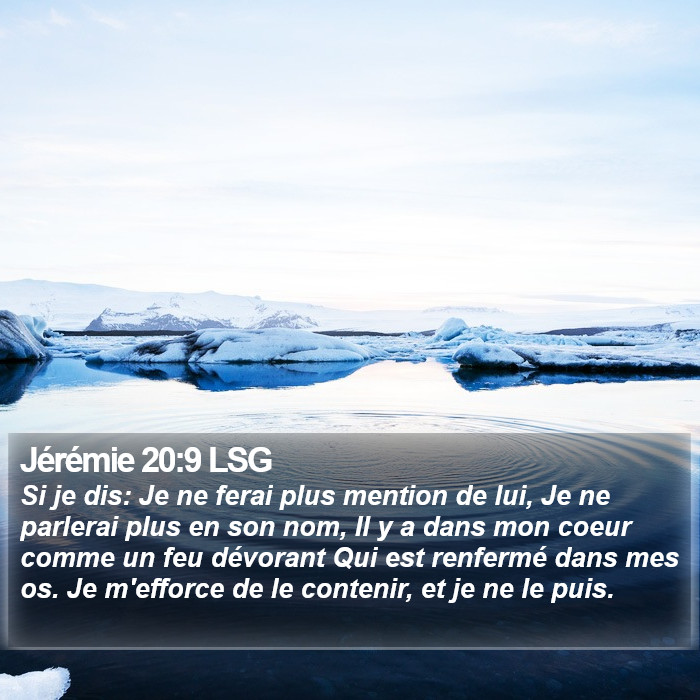 Jérémie 20:9 LSG Bible Study