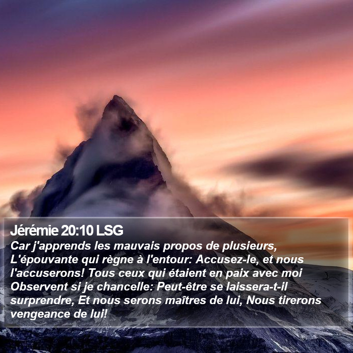 Jérémie 20:10 LSG Bible Study