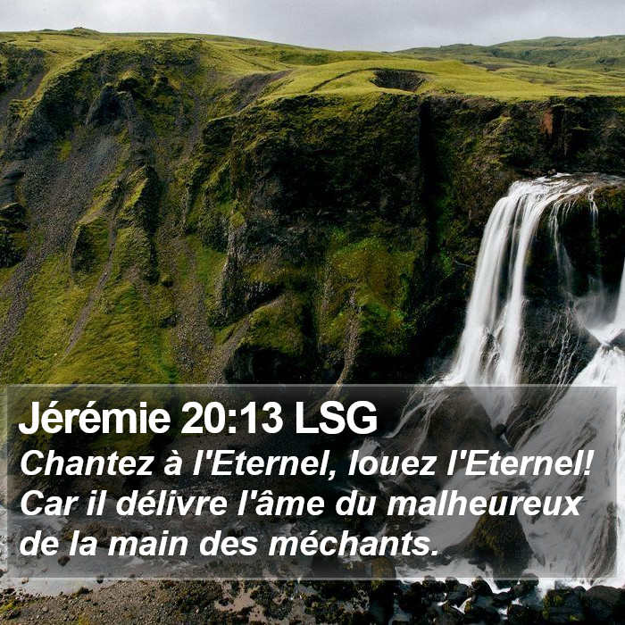 Jérémie 20:13 LSG Bible Study