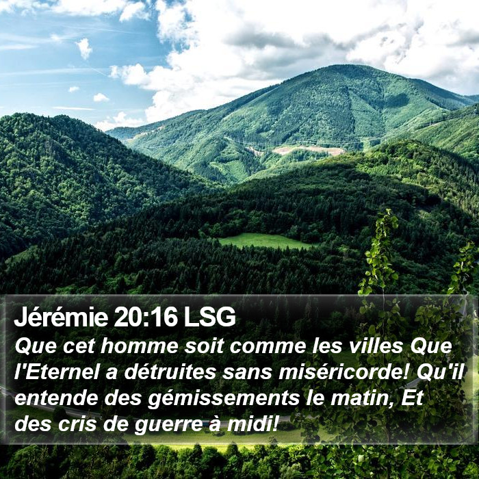 Jérémie 20:16 LSG Bible Study