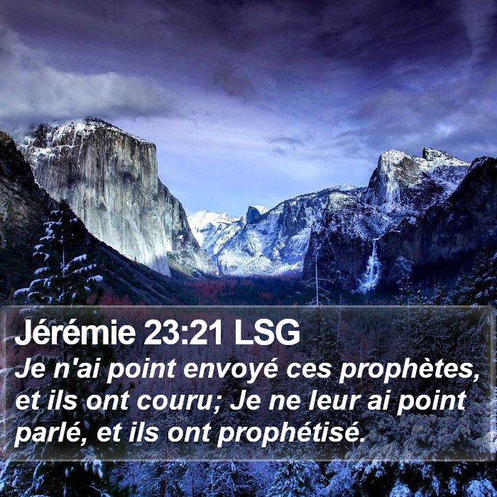 Jérémie 23:21 LSG Bible Study