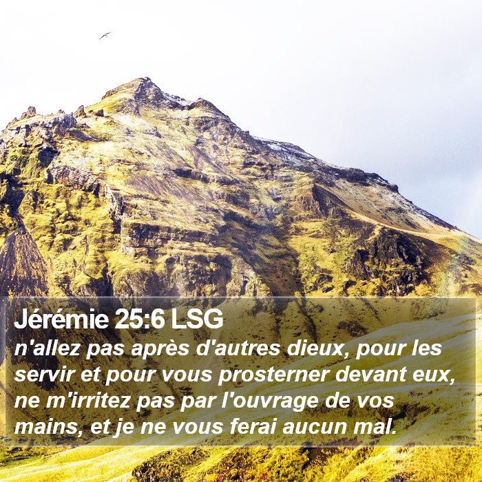 Jérémie 25:6 LSG Bible Study