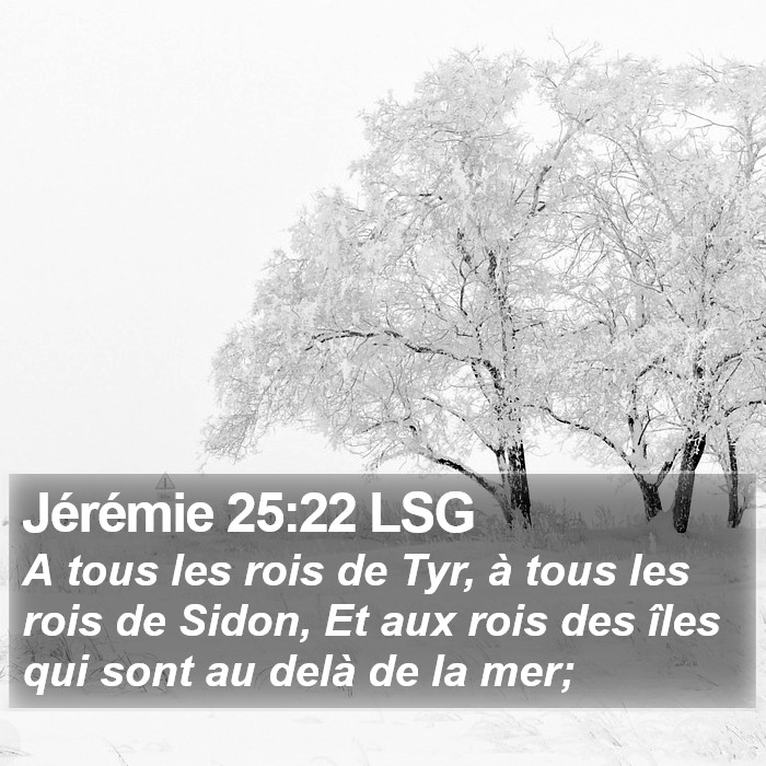 Jérémie 25:22 LSG Bible Study