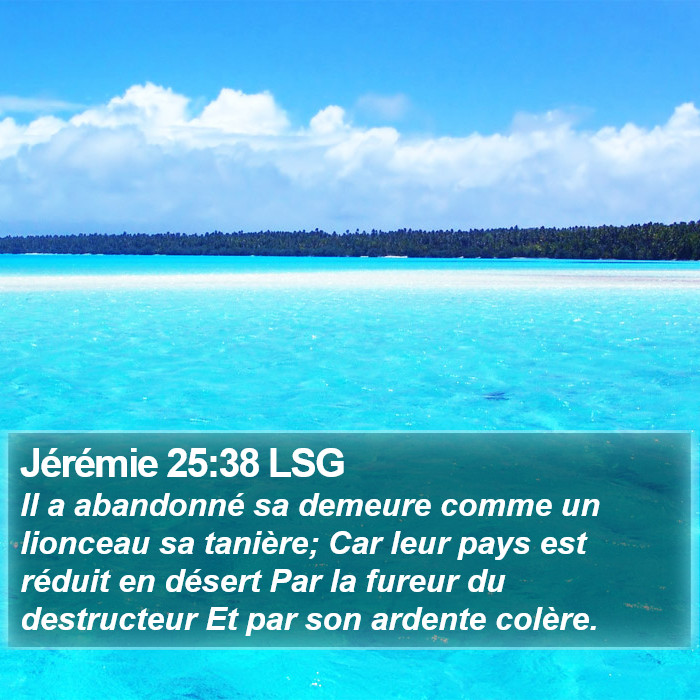 Jérémie 25:38 LSG Bible Study