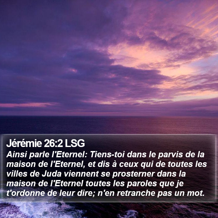 Jérémie 26:2 LSG Bible Study