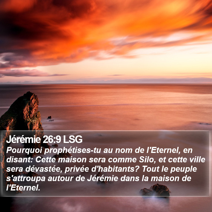 Jérémie 26:9 LSG Bible Study