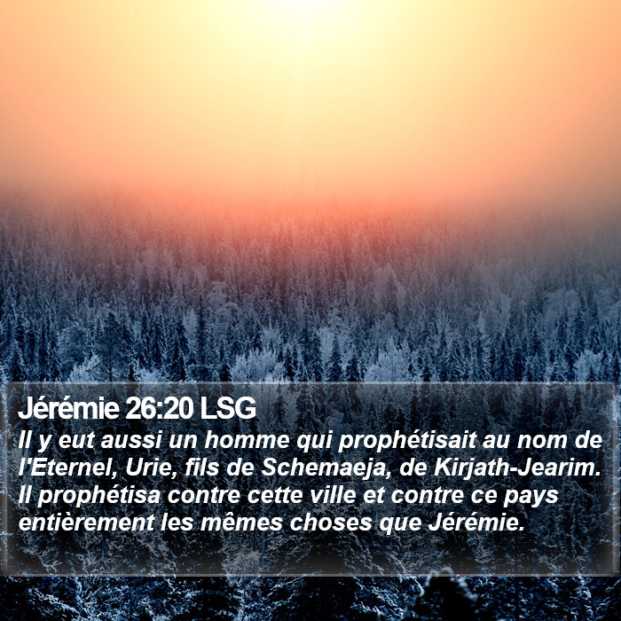 Jérémie 26:20 LSG Bible Study