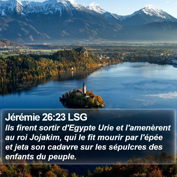 Jérémie 26:23 LSG Bible Study