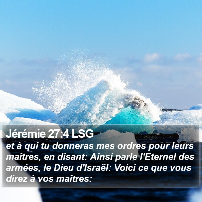 Jérémie 27:4 LSG Bible Study