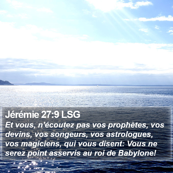 Jérémie 27:9 LSG Bible Study